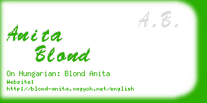 anita blond business card